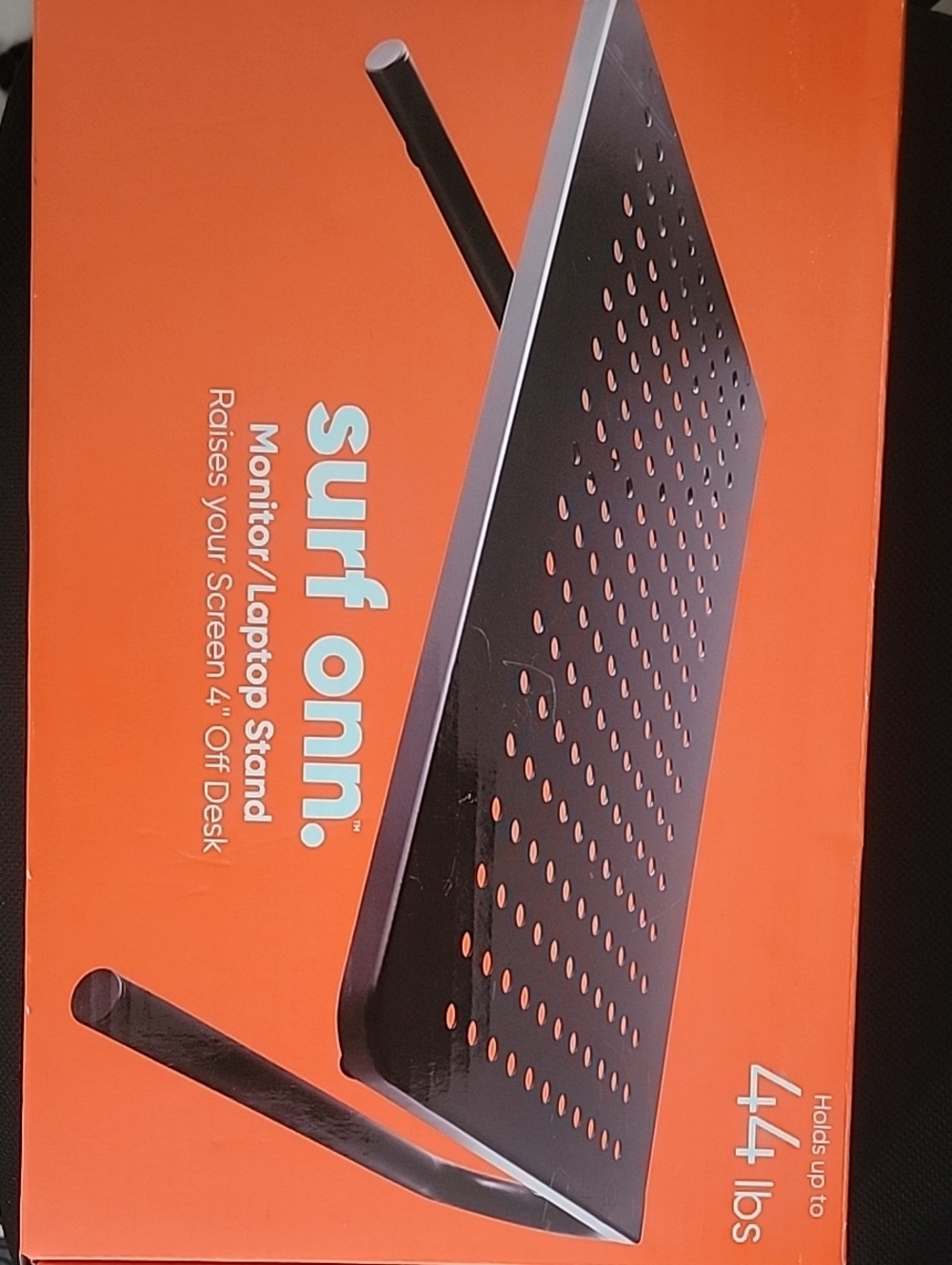 Onn Black Monitor / Laptop Stand - Adjustable Cooling Riser